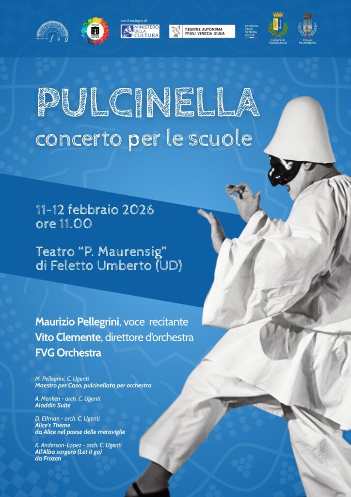 Pulcinella concerto per le scuole 11-12 febbraio 2026 Feletto Umberto
