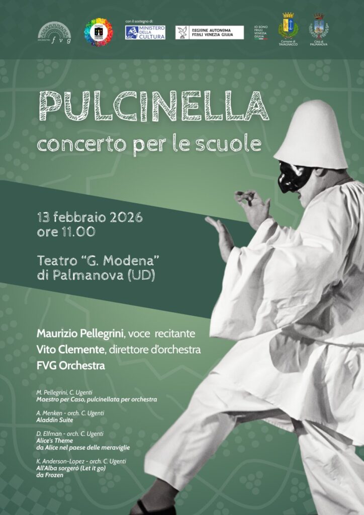 Pulcinella concerto per le scuole 13febbraio 2026 Palmanova