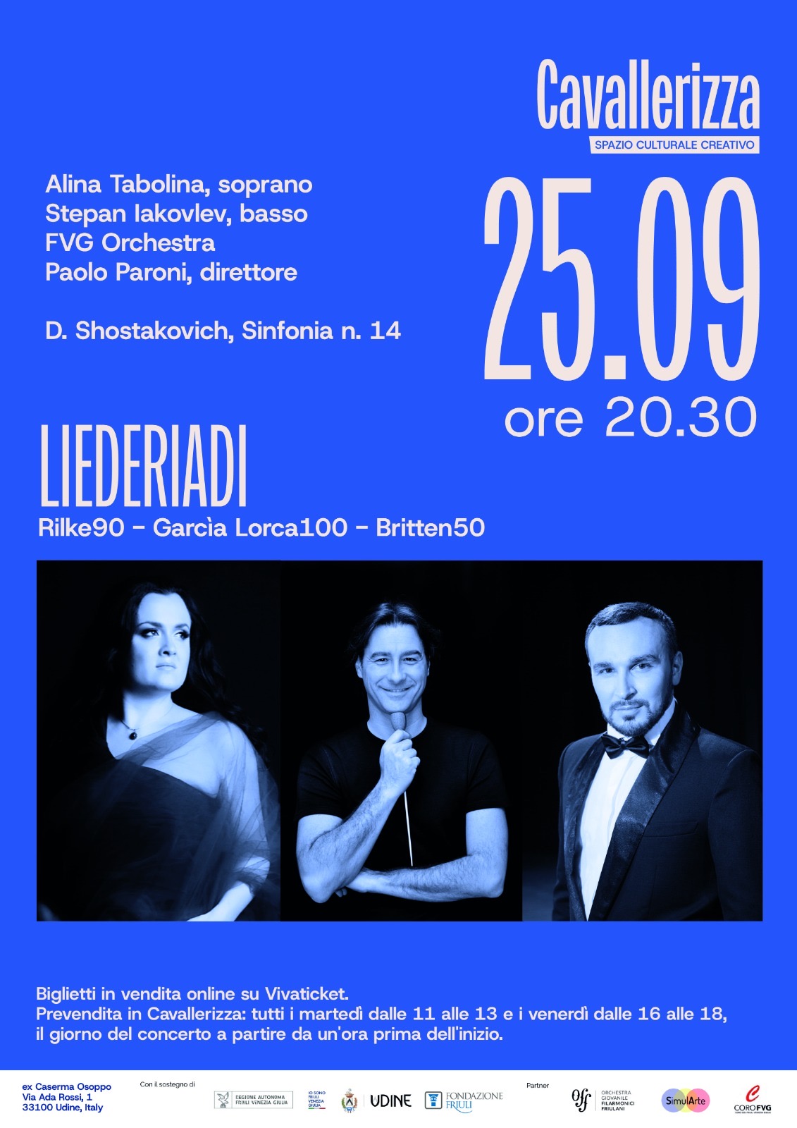 Cavallerizza – Udine 📆 Venerdì 25 settembre 2026, ore 20.30 📍 Cavalleria (UD)